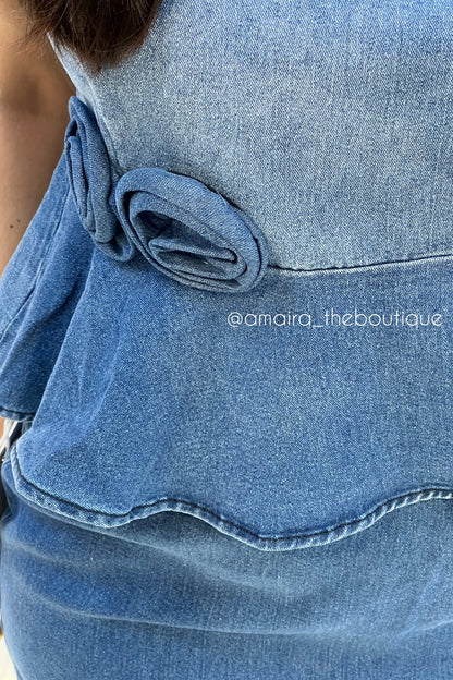 LEAH DENIM SKIRT COORDS