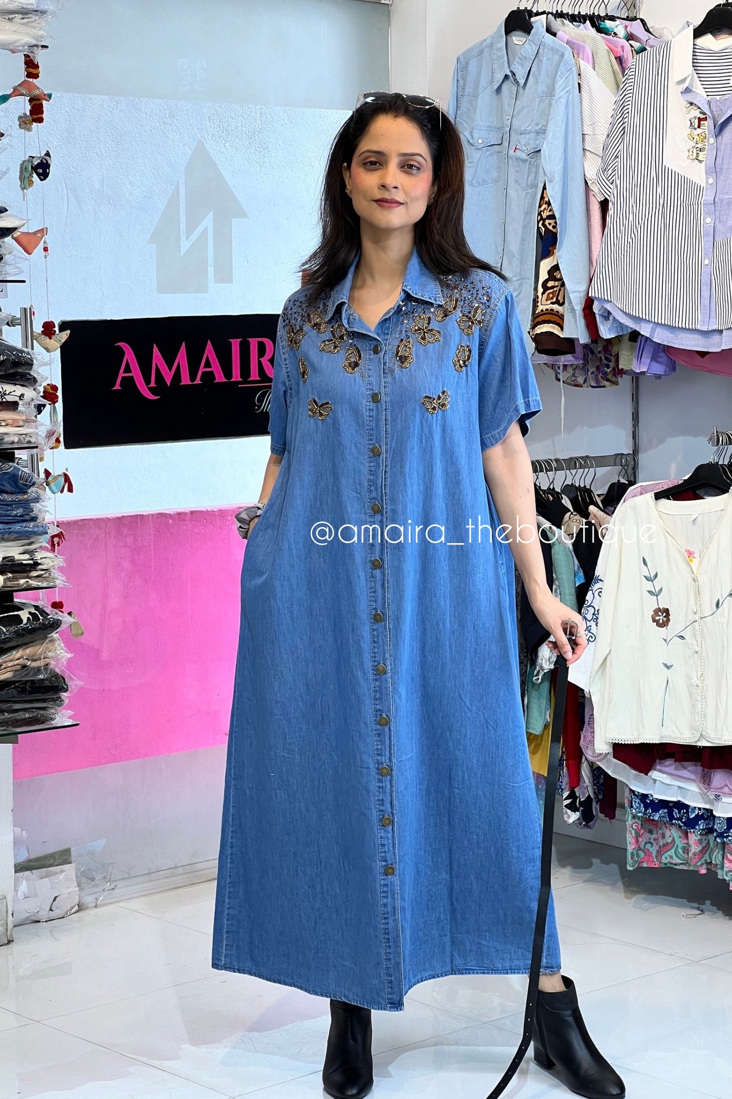 BUTTERFLY DENIM DRESSES