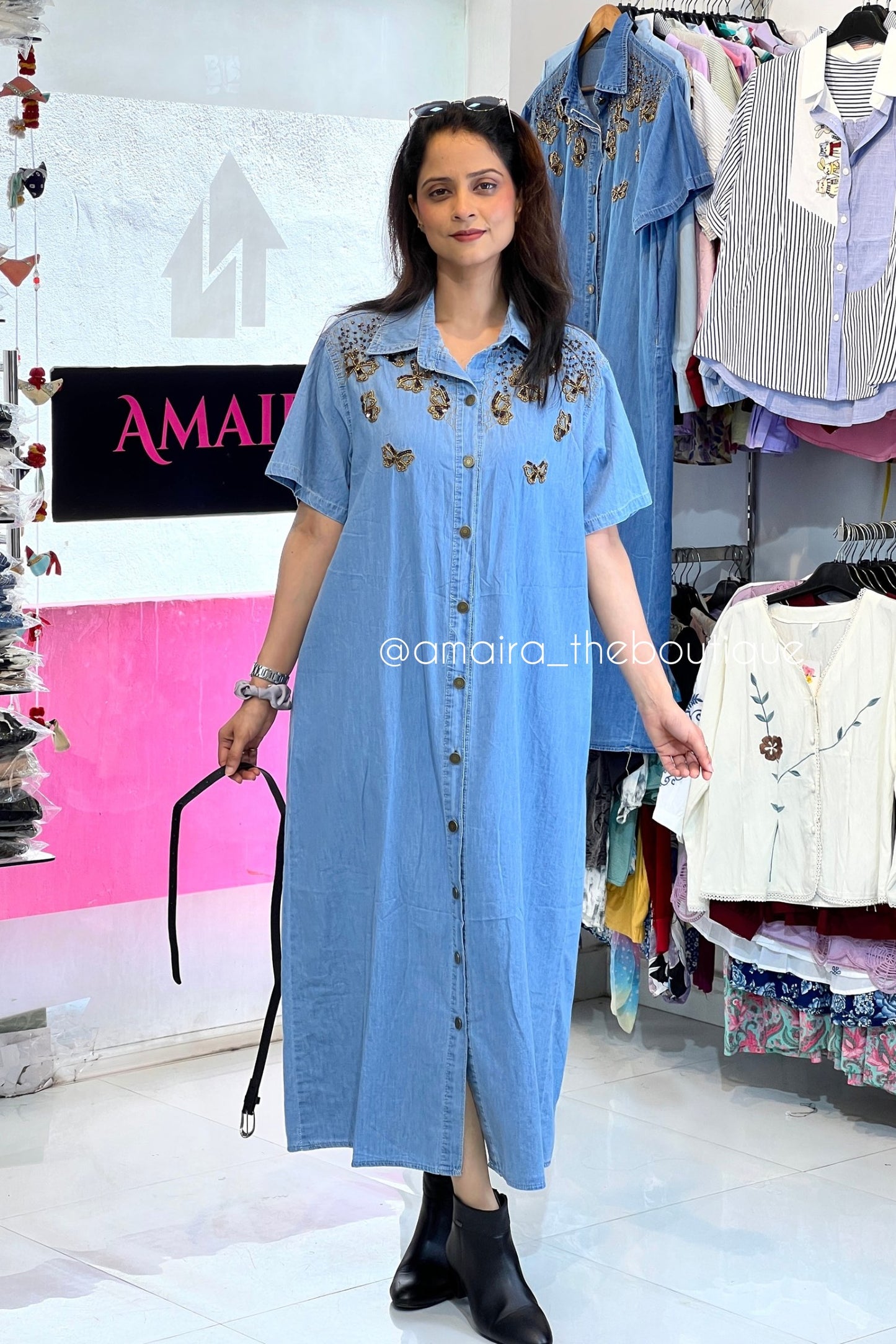 BUTTERFLY DENIM DRESSES