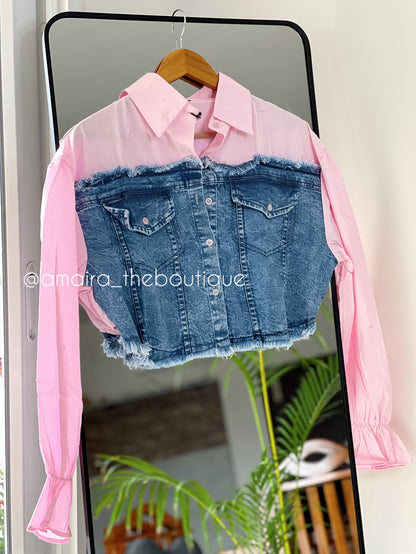 DENIM BAGGY CROP TOPS-1