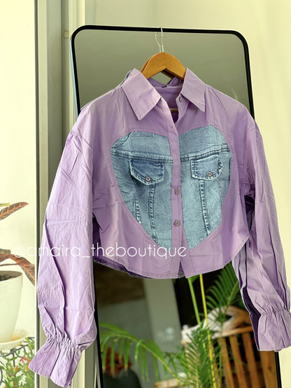 DENIM BAGGY CROP TOPS-2