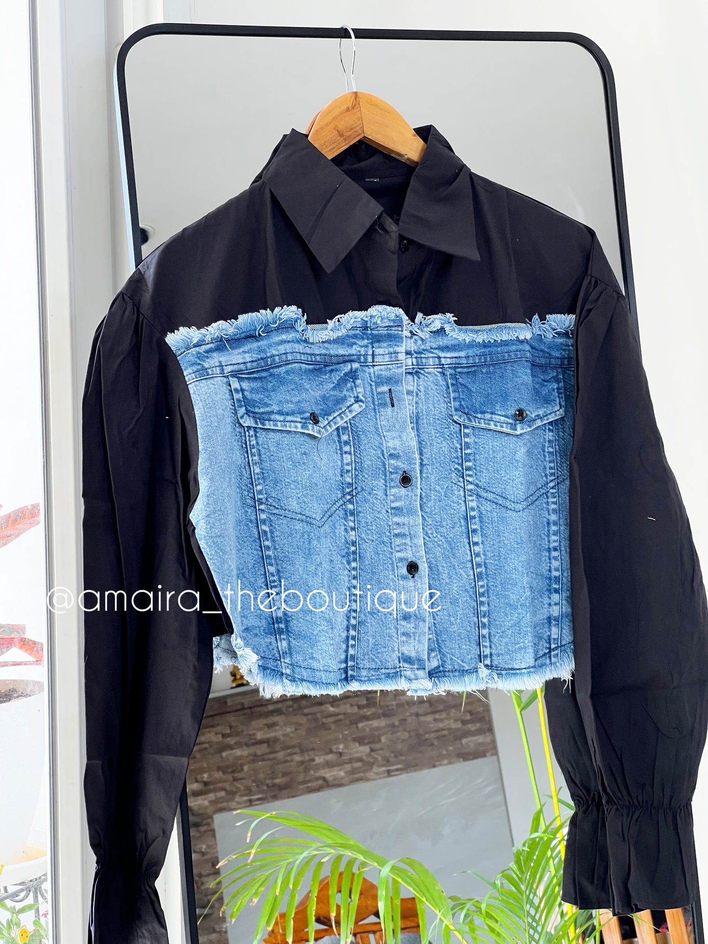 DENIM BAGGY CROP TOPS-1